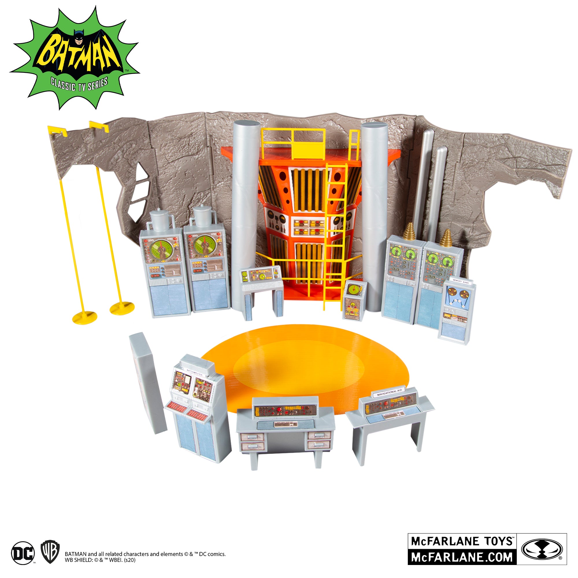 MCFARLANE TOYS DC Batman 1966 TV Series Batcave 6-Inch Playset LOOSE
