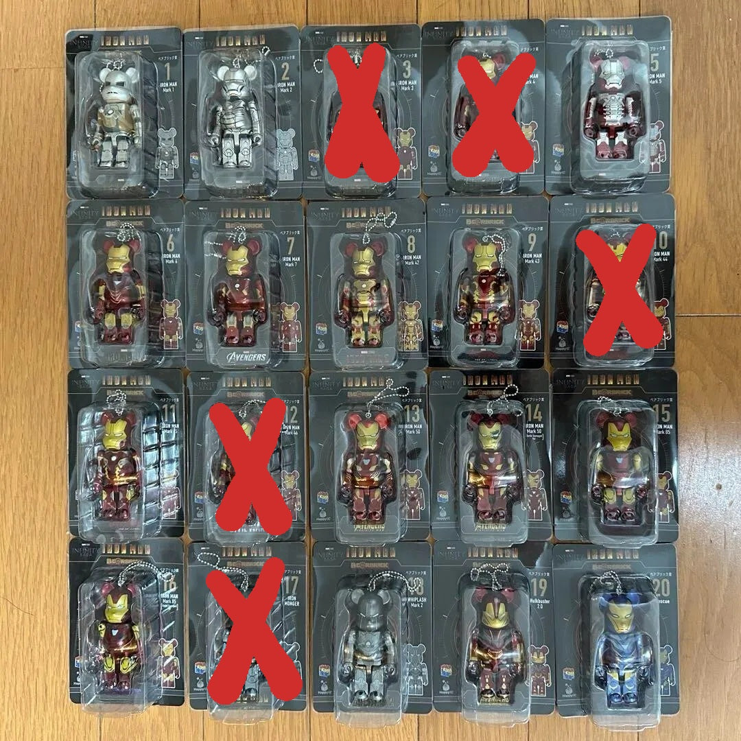 BE@RBRICK Unbreakable Keychain Infinity Saga Ironman Collection