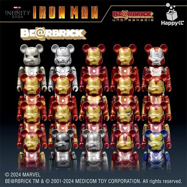 BE@RBRICK Unbreakable Keychain Infinity Saga Ironman Collection