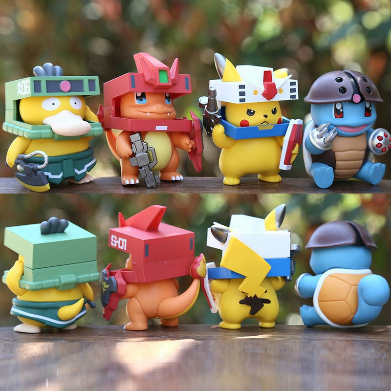 GUNDAM X POKEMON 7-8cm PVC Figures Set of 4