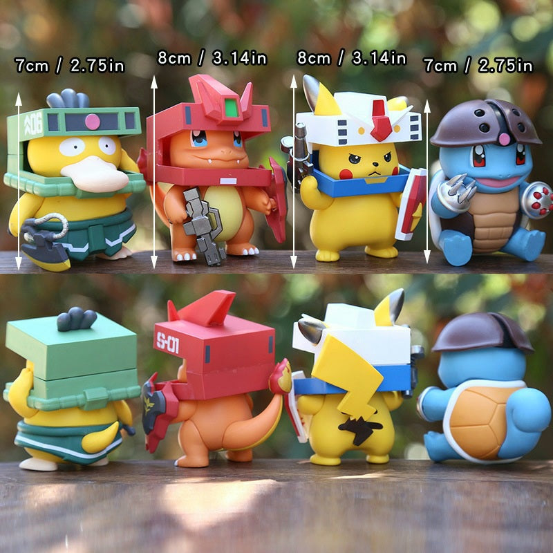 GUNDAM X POKEMON 7-8cm PVC Figures Set of 4