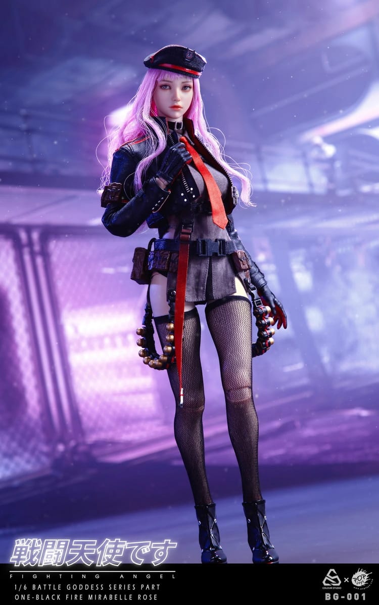 POPTOYS X COLOUR STUDIO BG-001 1/6 Fighting Angel Battle Goddess Series Part One-Black Fire Mirabelle Rose