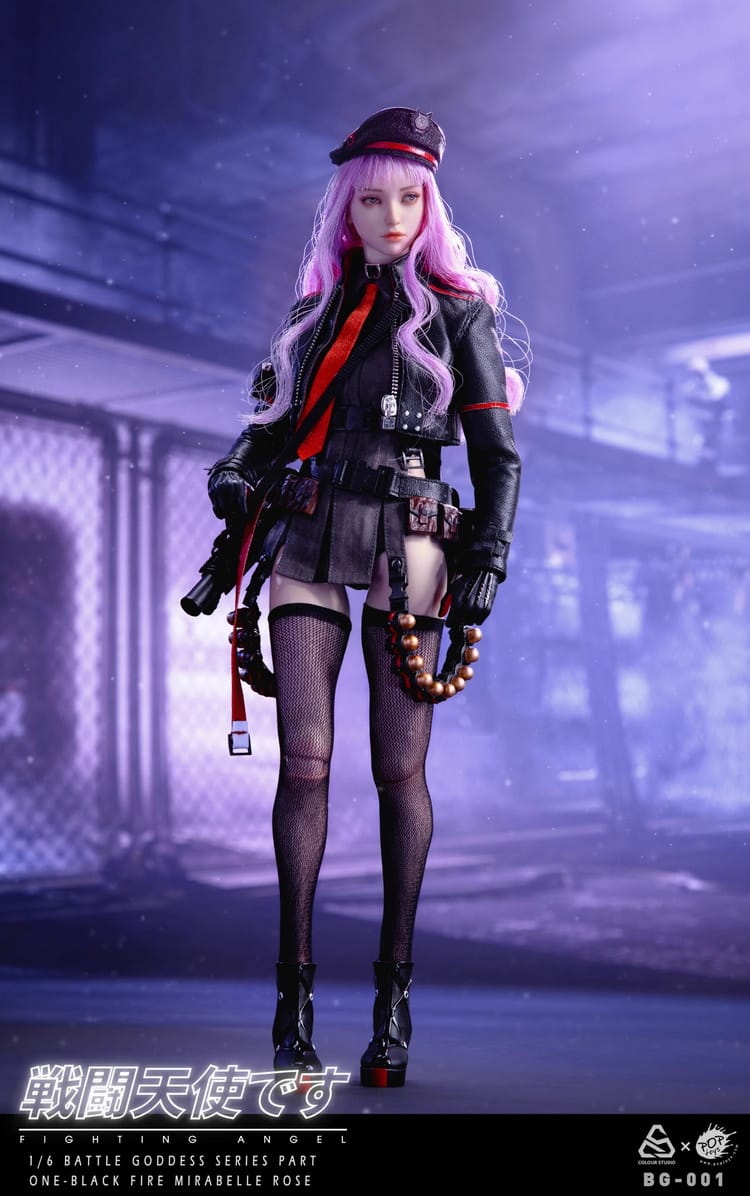 POPTOYS X COLOUR STUDIO BG-001 1/6 Fighting Angel Battle Goddess Series Part One-Black Fire Mirabelle Rose