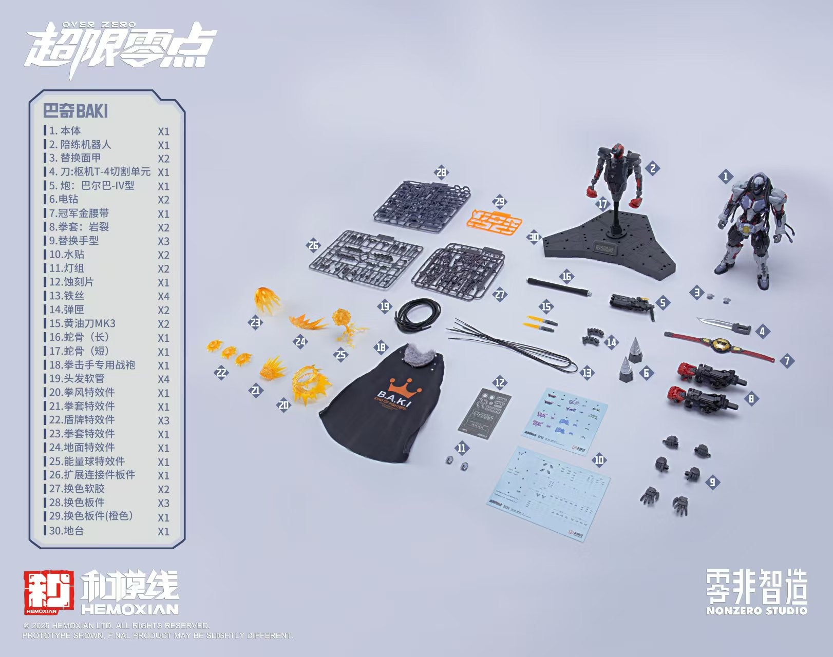 HEMOXIAN MODEL 1/100 Baki + Add on Accessories