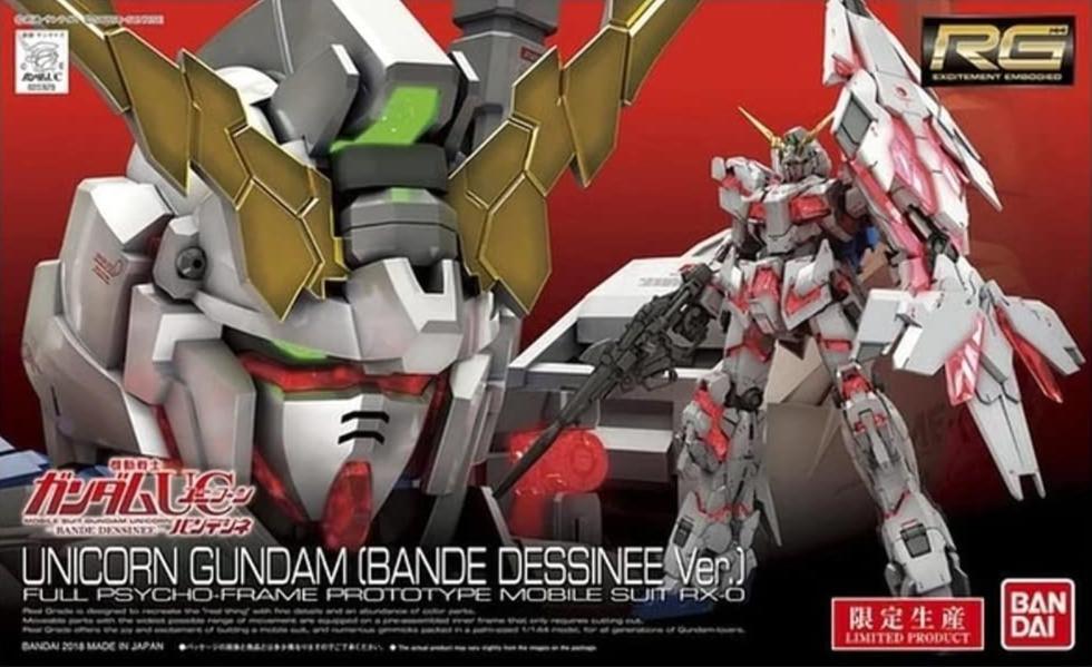 PBANDAI RG 1/144 RX-0 Unicorn (Gundam Bande Dessinee Ver.)