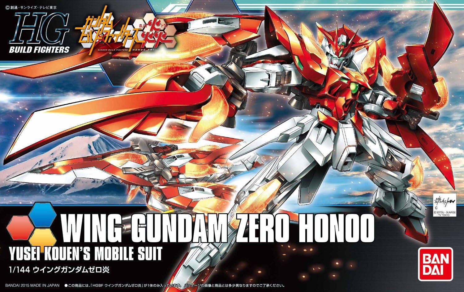 BANDAI HG 1/144 HGBF Wing Gundam Zero Honoo