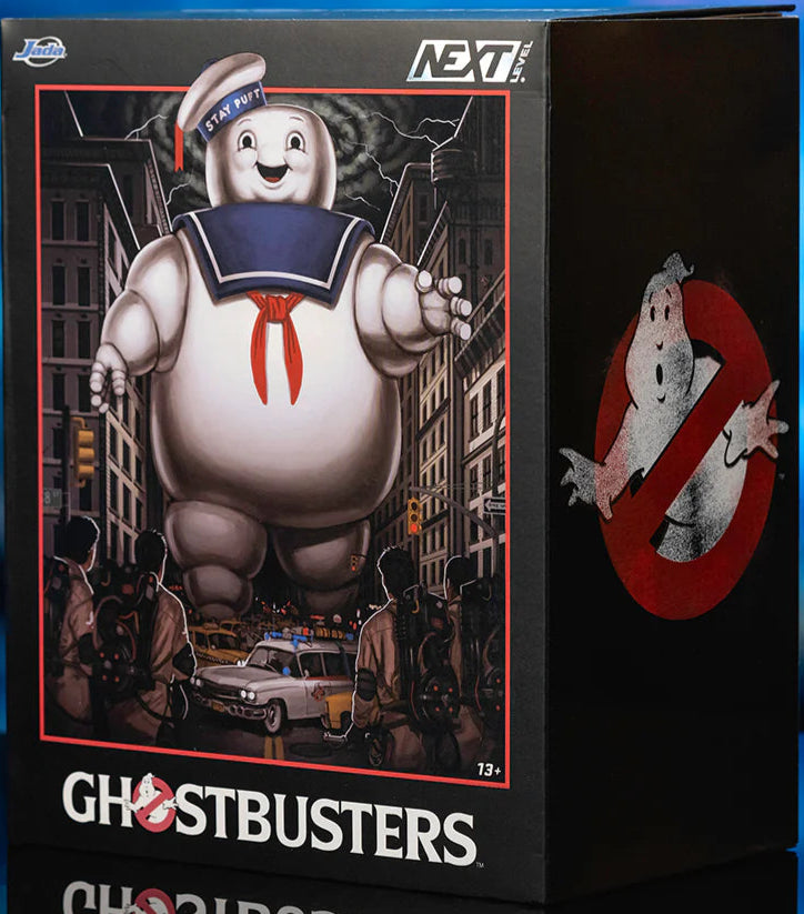 JADA TOYS NEXT LEVEL Ghostbusters Nano Scene w/ 1.65" Ecto-1 and 6" Stay Puft Marshmallow Man Diorama (Next Level Exclusive)