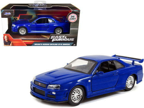 JADA TOYS 1/24 Fast and Furious Brian's Nissan Skyline GT-R (R34)