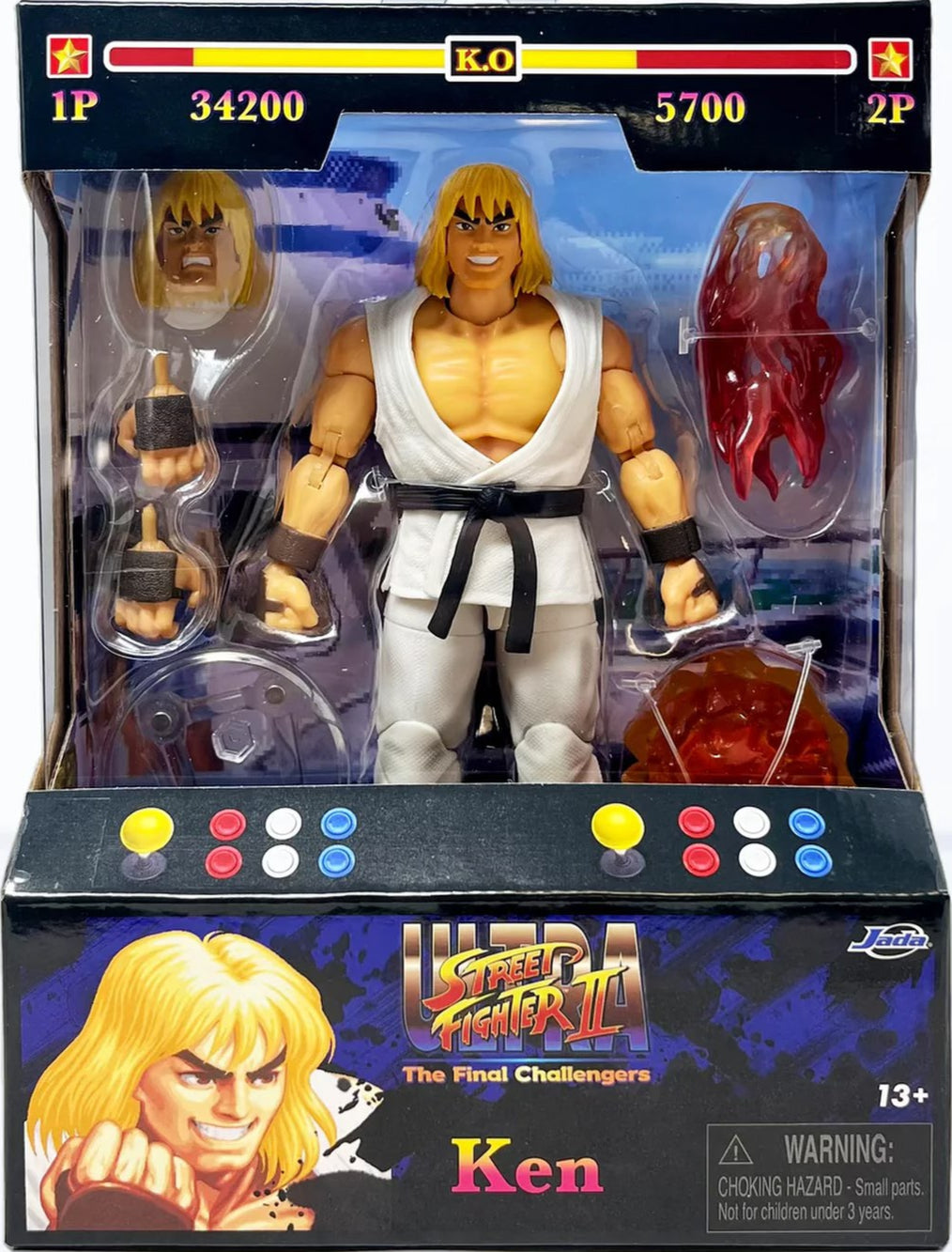 JADA TOYS 6in Street Fighter Ken (Player 2)(White Gi)