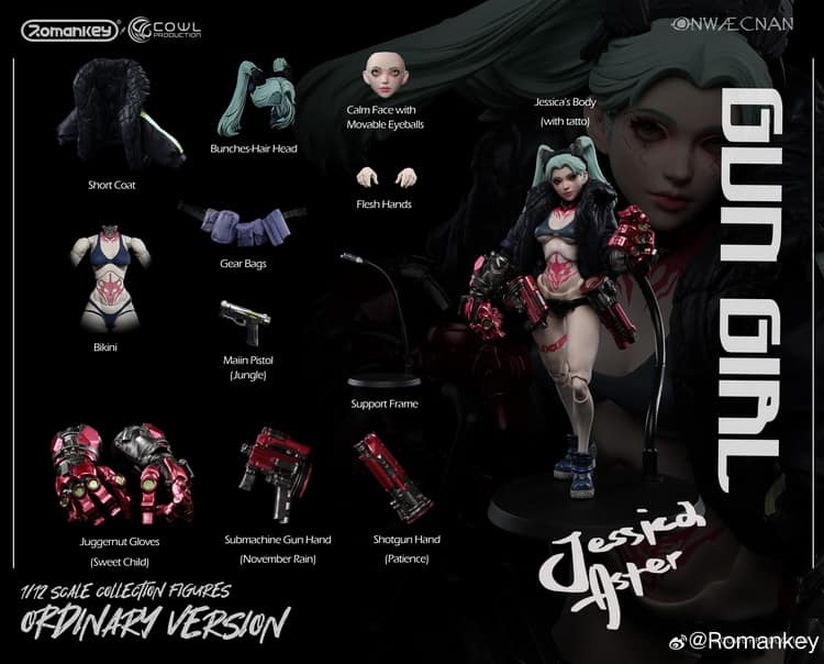 ROMANKEY 1/12 Gun Girl Jessica Aster Ordinary Version