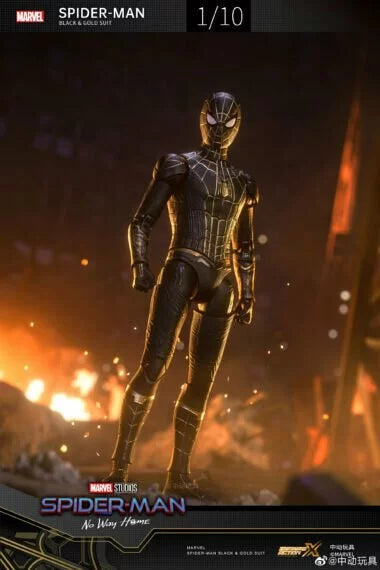 ZD TOYS 1/10 No Way Home Spiderman Black and Gold Suit