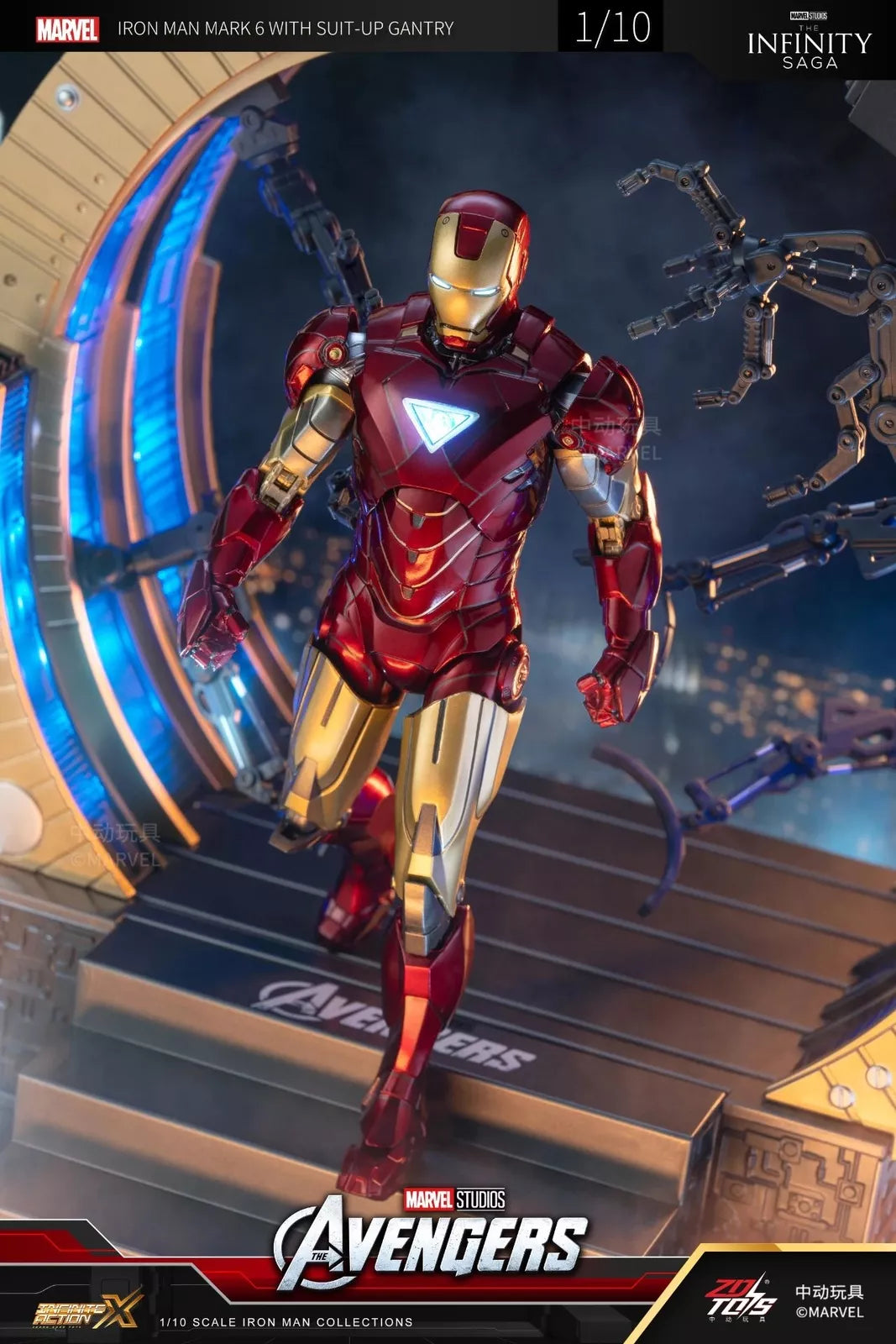 ZD TOYS 1/10 Ironman Mk6 w/ Suit Up Gantry