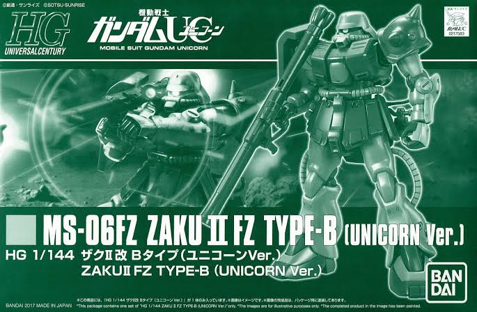 PBANDAI HG 1/144 HGUC Zaku II FZ Type B (Unicorn Ver.)